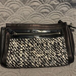 Coach Chic Black and White Clutch with Zipper